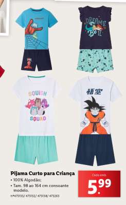 Pijama Curto para Criança