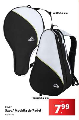 Crivit Saco/Mochila de Padel