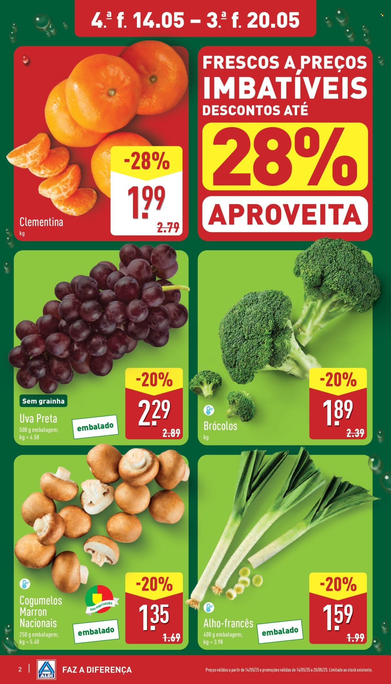 Folheto Aldi - 14.5.2025 - 20.5.2025. Página 1
