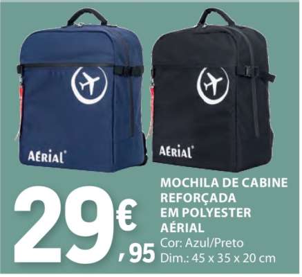 Mochila de Cabine Reforçada em Polyester Aérial