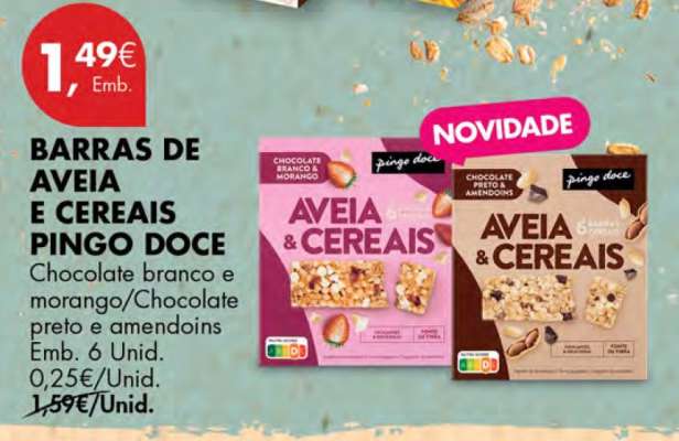 Barras de Aveia e Cereais Pingo Doce