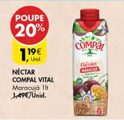 Néctar Compal Vital Maracujá 1lt