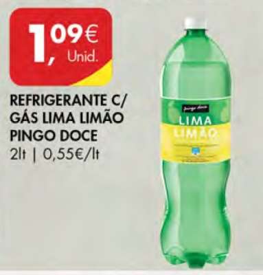 Refrigerante c/ Gás Lima Limão Pingo Doce