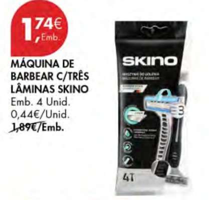 Máquina de Barbear c/Três Lâminas SKINO