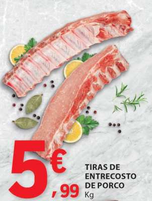 Tiras de Entrecosto de Porco