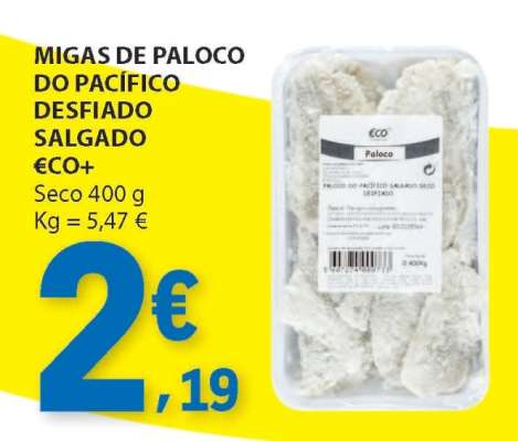 Migas de Paloco do Pacífico Desfiado Salgado
