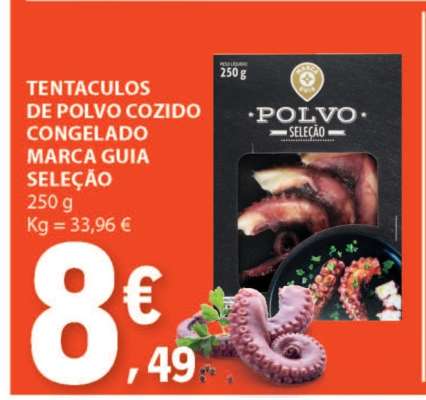 Tentáculos de Polvo Cozido Congelado Marca Guia Seleção