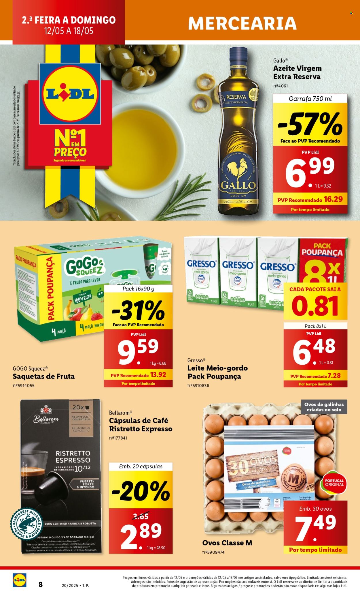 Folheto Lidl - 12.5.2025 - 18.5.2025. Página 1