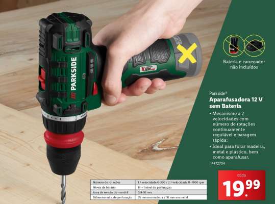 Aparafusadora 12 V sem Bateria