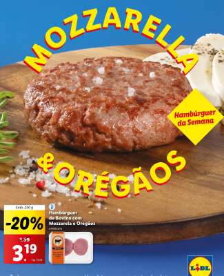 Hambúrguer de Bovino com Mozzarella e Orégãos