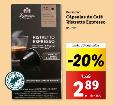 Bellaron Cápsulas de Café Ristretto Expresso