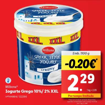 Milbona Iogurte Grego 10%/2% XXL