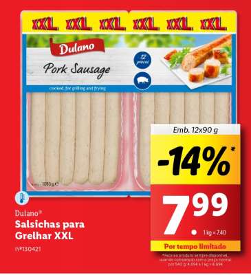 Dulano Salsichas para Grelhar XXL