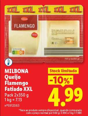 Milbona Queijo Flamengo Fatiado XXL