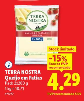 Terra Nostra Queijo em Fatias