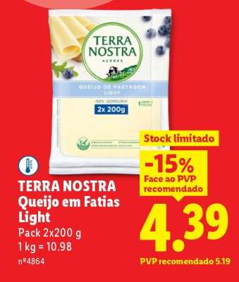TERRA NOSTRA Queijo em Fatias Light