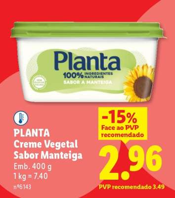 PLANTA Creme Vegetal Sabor Manteiga