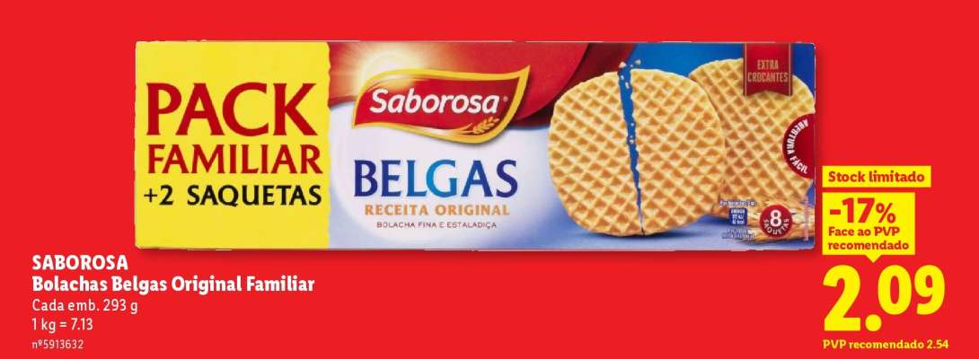 SABOROSA Bolachas Belgas Original Familiar