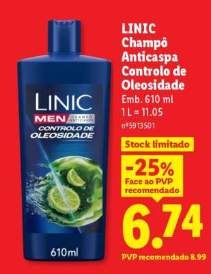 LINIC Champô Anticaspa Controlo de Oleosidade