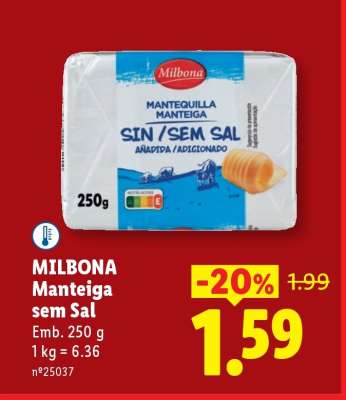 MILBONA Manteiga sem Sal
