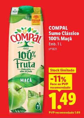 COMPAL Sumo Clássico 100% Maçã
