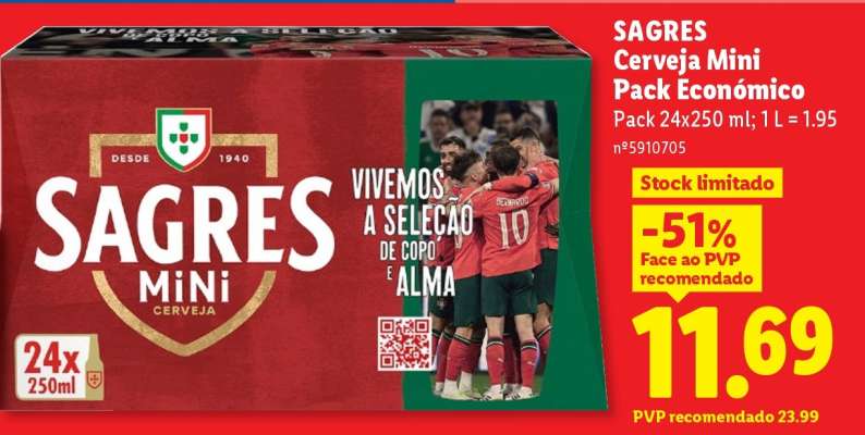 Sagres Cerveja Mini Pack Económico