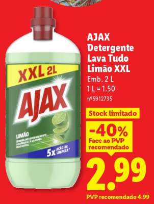AJAX Detergente Lava Tudo Limão XXL