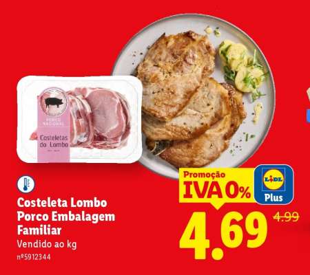 Costeleta Lombo Porco Embalagem Familiar