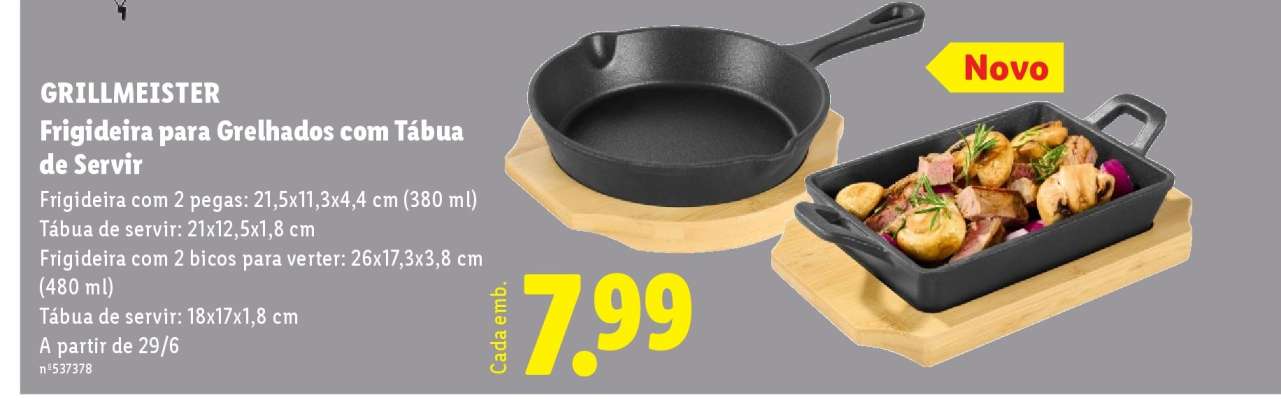 GRILLMEISTER Frigideira para Grelhados com Tábua de Servir