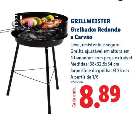 GRILLMEISTER Grelhador Redondo a Carvão
