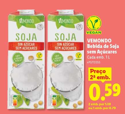 VEMONDO Bebida de Soja sem Açúcares