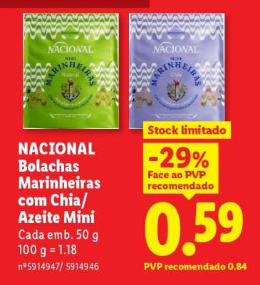 NACIONAL Bolachas Marinheiras com Chia/Azeite Mini