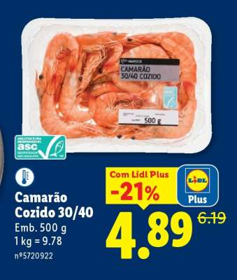 Camarão Cozido 30/40