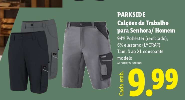 PARKSIDE Calções de Trabalho para Senhora/Homem
