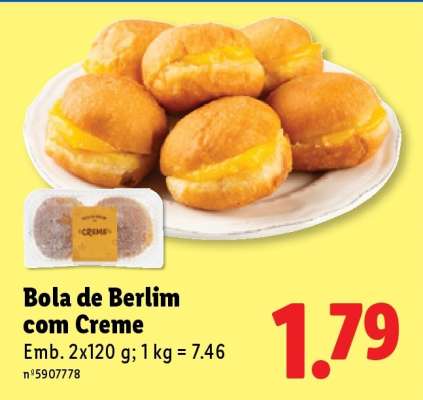 Bola de Berlim com Creme