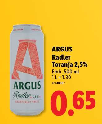 ARGUS Radler Toranja 2,5%