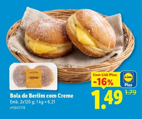 Bola de Berlim com Creme