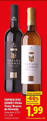TAPADA DOS GAMAS Vinho Tinto/Branco do Alentejo