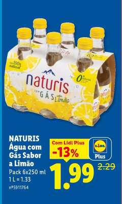 Naturis Água com Gás Sabor a Limão
