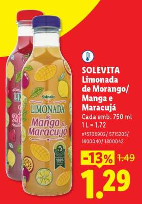SOLEVITA Limonada de Morango/Manga e Maracujá