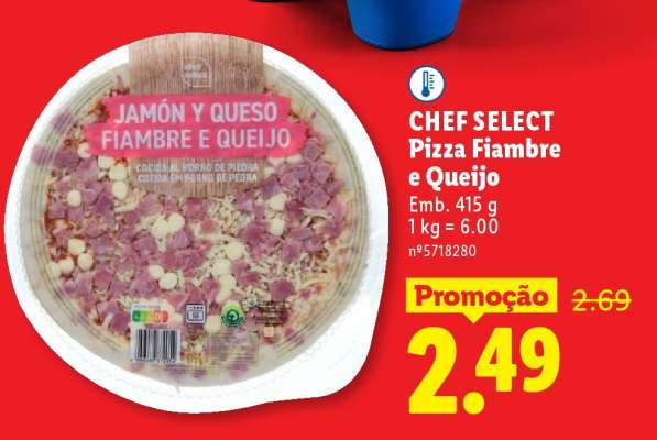 CHEF SELECT Pizza Fiambre e Queijo