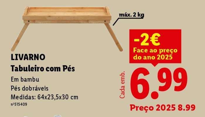 LIVARNO Tabuleiro com Pés
