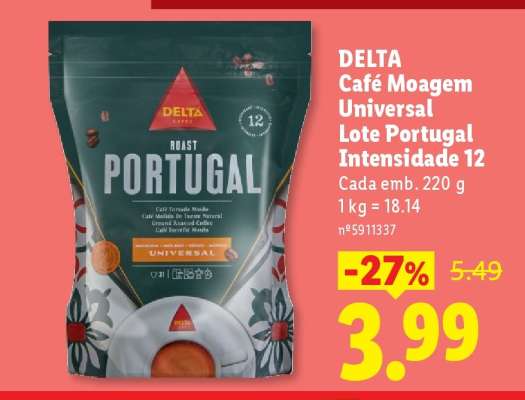 DELTA Café Moagem Universal Lote Portugal Intensidade 12