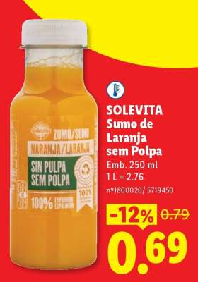 SOLEVITA Sumo de Laranja sem Polpa