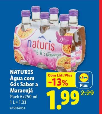 NATURIS Água com Gás Sabor a Maracujá