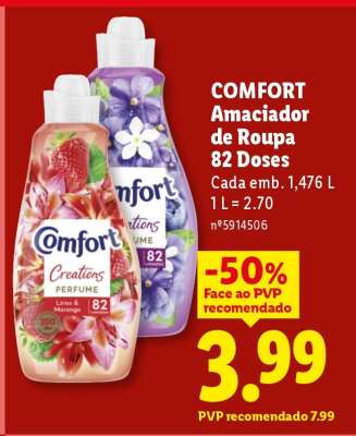 COMFORT Amaciador de Roupa 82 Doses