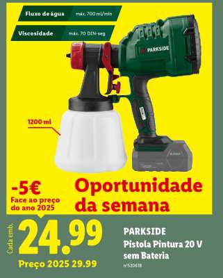 PARKSIDE Pistola Pintura 20 V sem Bateria