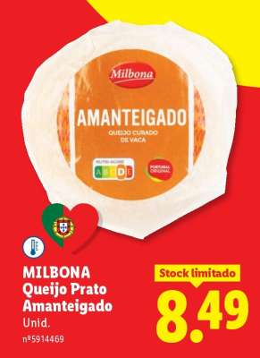 MILBONA Queijo Prato Amanteigado