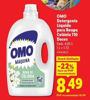 OMO Detergente Líquido para Roupa Colónia 110 Doses