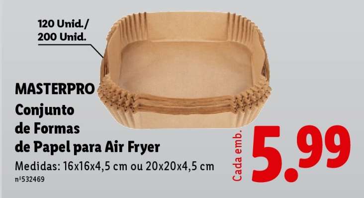 MASTERPRO Conjunto de Formas de Papel para Air Fryer